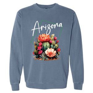 Arizona Blooming Cactus Flowers Love State Of Arizona Cute Garment-Dyed Sweatshirt