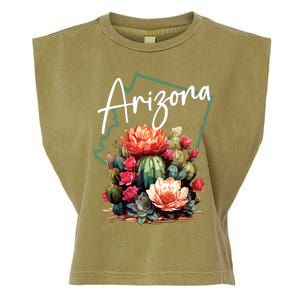 Arizona Blooming Cactus Flowers Love State Of Arizona Cute Garment-Dyed Women's Muscle Tee