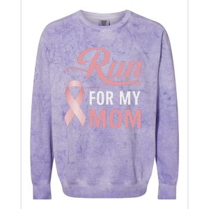 Athletics Breast Cancer Awareness Month Runner Pin.K Ribbon Colorblast Crewneck Sweatshirt