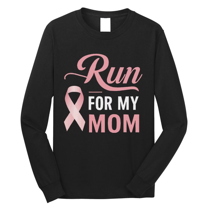 Athletics Breast Cancer Awareness Month Runner Pin.K Ribbon Long Sleeve Shirt