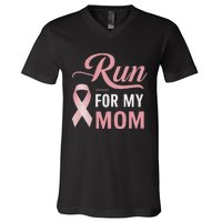 Athletics Breast Cancer Awareness Month Runner Pin.K Ribbon V-Neck T-Shirt