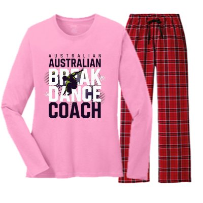 Australian Breakdancing Costume Coach Break Dancer Matching Women's Long Sleeve Flannel Pajama Set 