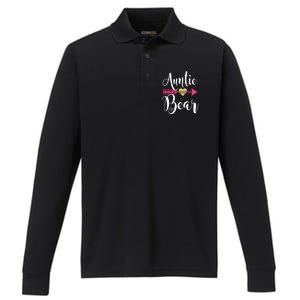 Auntie Bear Cute Aunt Niece Nephew Aunts Funny Gift Performance Long Sleeve Polo