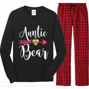 Auntie Bear Cute Aunt Niece Nephew Aunts Funny Gift Long Sleeve Pajama Set