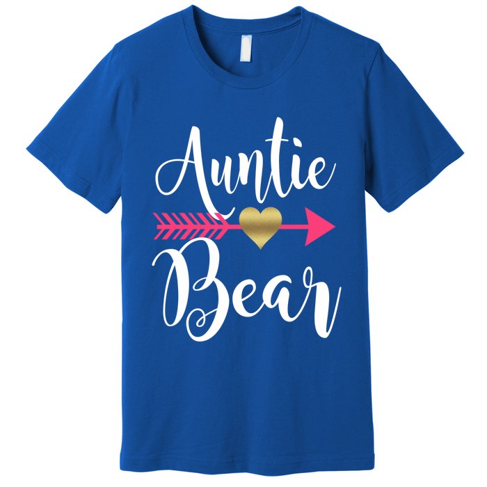 Auntie Bear Cute Aunt Niece Nephew Aunts Funny Gift Premium T-Shirt