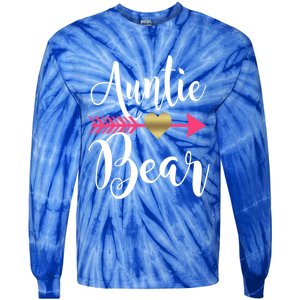 Auntie Bear Cute Aunt Niece Nephew Aunts Funny Gift Tie-Dye Long Sleeve Shirt