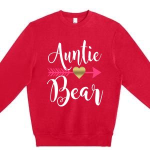 Auntie Bear Cute Aunt Niece Nephew Aunts Funny Gift Premium Crewneck Sweatshirt