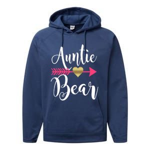 Auntie Bear Cute Aunt Niece Nephew Aunts Funny Gift Performance Fleece Hoodie