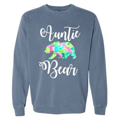 Auntie Bear Cute Funny Aunts Aunt Gift Niece Nephew Tee Gift Garment-Dyed Sweatshirt