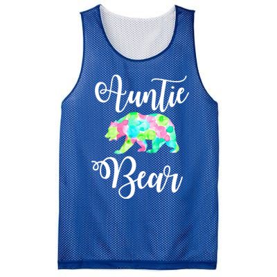 Auntie Bear Cute Funny Aunts Aunt Gift Niece Nephew Tee Gift Mesh Reversible Basketball Jersey Tank