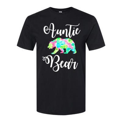 Auntie Bear Cute Funny Aunts Aunt Gift Niece Nephew Tee Gift Softstyle CVC T-Shirt