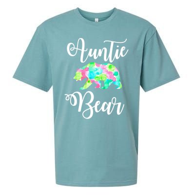 Auntie Bear Cute Funny Aunts Aunt Gift Niece Nephew Tee Gift Sueded Cloud Jersey T-Shirt