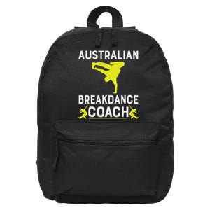 Australian Breakdancer Costume Coach Break Dancer Matching 16 in Basic Backpack