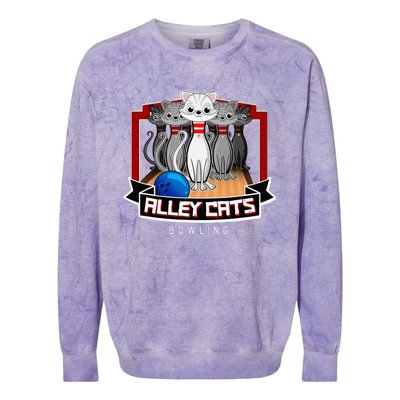 Alley Bowling Cats Colorblast Crewneck Sweatshirt