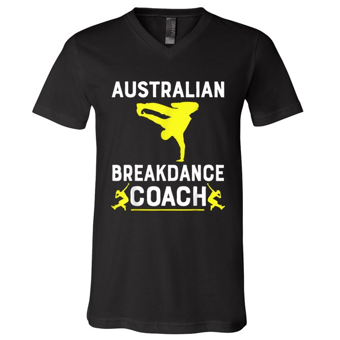 Australian Breakdancer Costume Coach Break Dancer Matching V-Neck T-Shirt