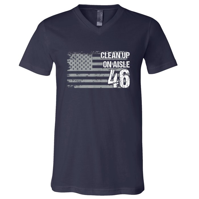 Anti Biden Clean Up On Aisle 46 Impeach Biden V-Neck T-Shirt