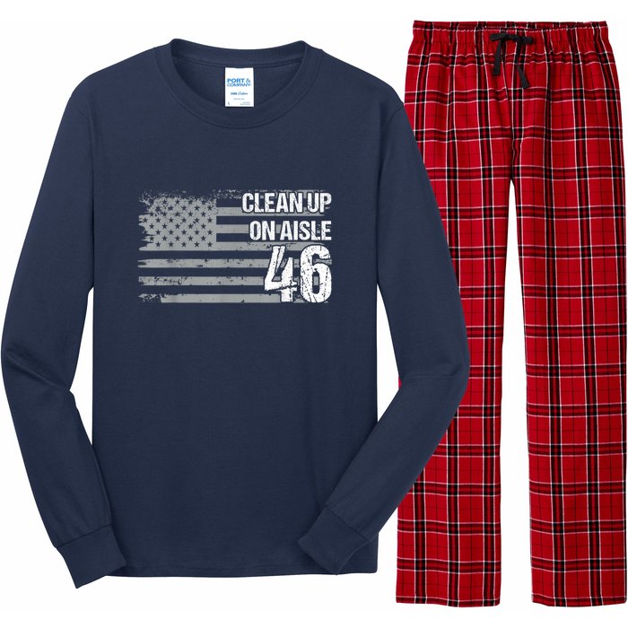 Anti Biden Clean Up On Aisle 46 Impeach Biden Long Sleeve Pajama Set