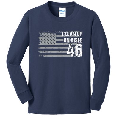 Anti Biden Clean Up On Aisle 46 Impeach Biden Kids Long Sleeve Shirt