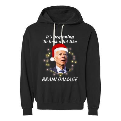 Anti Biden Christmas Funny Republican Garment-Dyed Fleece Hoodie