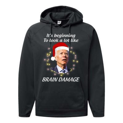 Anti Biden Christmas Funny Republican Performance Fleece Hoodie