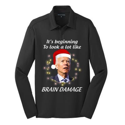 Anti Biden Christmas Funny Republican Silk Touch Performance Long Sleeve Polo