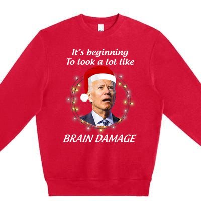 Anti Biden Christmas Funny Republican Premium Crewneck Sweatshirt