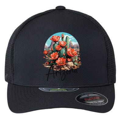 Arizona Blooming Cactus Flowers Love State Of Arizona Cute Flexfit Unipanel Trucker Cap