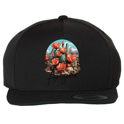 Arizona Blooming Cactus Flowers Love State Of Arizona Cute Wool Snapback Cap