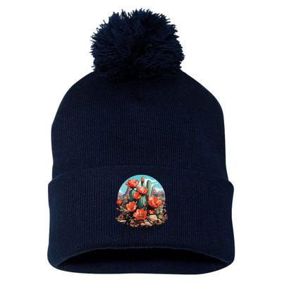 Arizona Blooming Cactus Flowers Love State Of Arizona Cute Pom Pom 12in Knit Beanie