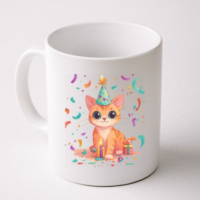 Adorable Birthday Cat Celebration Design Gift Coffee Mug