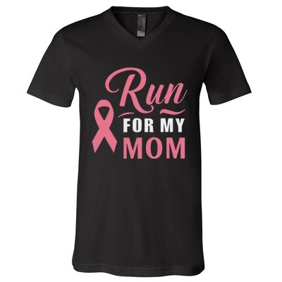 Athletics Breast Cancer Awareness Month Runner Pin.K Ribbon V-Neck T-Shirt