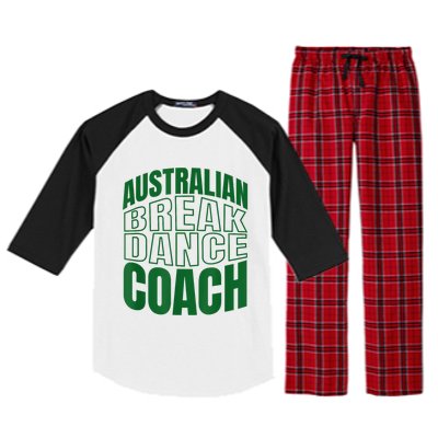 Australian Breakdance Coach Costume Fun Halloween Raglan Sleeve Pajama Set