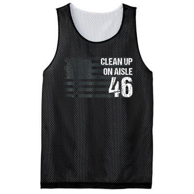 Anti Biden Clean Up On Aisle 46 Impeach Biden Mesh Reversible Basketball Jersey Tank