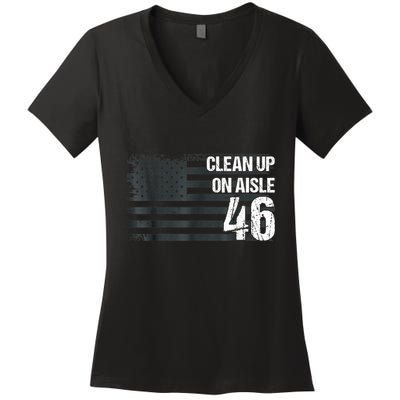Anti Biden Clean Up On Aisle 46 Impeach Biden Women's V-Neck T-Shirt