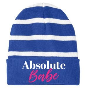 Absolute Babe Cool Gift Striped Beanie with Solid Band