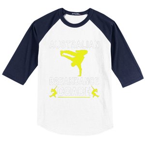 Australian Breakdancer Costume Coach Break Dancer Matching Gift Baseball Sleeve Shirt