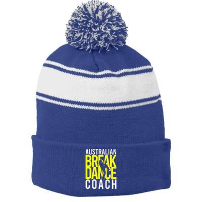 Australian Breakdance Coach Costume Stripe Pom Pom Beanie