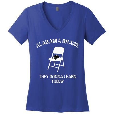 Alabama Brawl Chair A Mass Brawl Breaks Out On Alabama Women's V-Neck T-Shirt