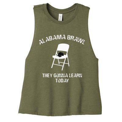 Alabama Brawl Chair A Mass Brawl Breaks Out On Alabama Women's Racerback Cropped Tank