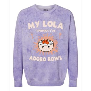 Adobo Bowl Chicken Lola Cuisine Philippine Flag Grandma Colorblast Crewneck Sweatshirt