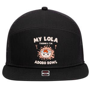 Adobo Bowl Chicken Lola Cuisine Philippine Flag Grandma 7 Panel Mesh Trucker Snapback Hat