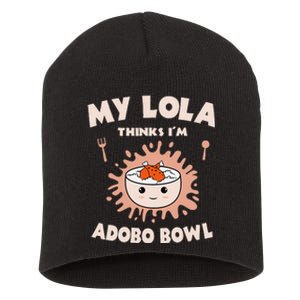 Adobo Bowl Chicken Lola Cuisine Philippine Flag Grandma Short Acrylic Beanie