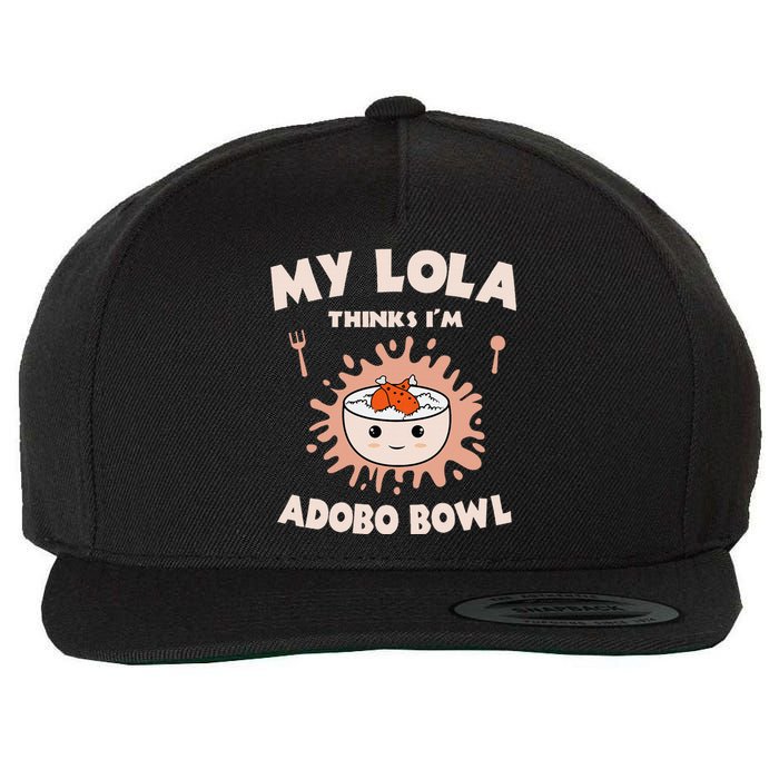 Adobo Bowl Chicken Lola Cuisine Philippine Flag Grandma Wool Snapback Cap