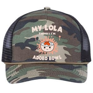 Adobo Bowl Chicken Lola Cuisine Philippine Flag Grandma Retro Rope Trucker Hat Cap