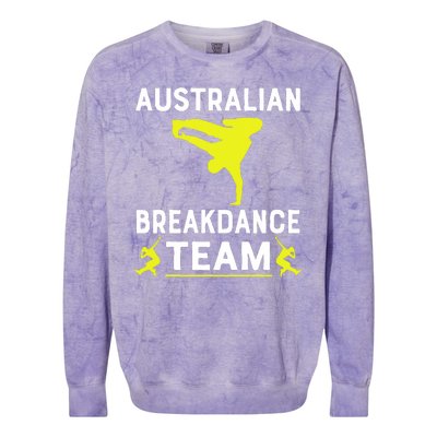 Australian Breakdancer Costume Team Break Dancer Matching Colorblast Crewneck Sweatshirt