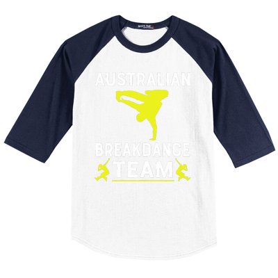 Australian Breakdancer Costume Team Break Dancer Matching Baseball Sleeve Shirt