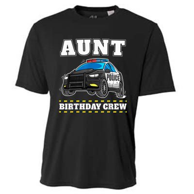 Aunt Birthday Crew Police Car Policeman Officer Auntie Cooling Performance Crew T-Shirt