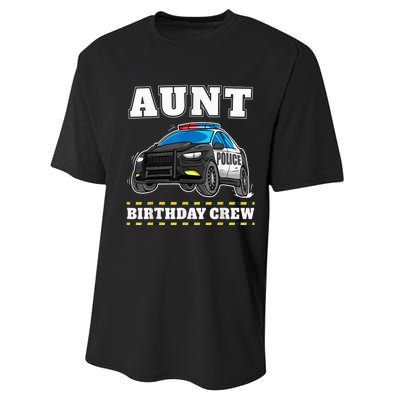 Aunt Birthday Crew Police Car Policeman Officer Auntie Performance Sprint T-Shirt