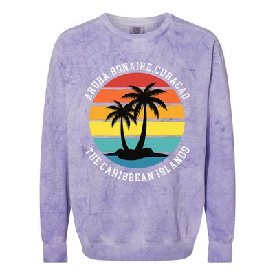 Aruba Bonaire Curacao The Caribbean Islands Vacation Colorblast Crewneck Sweatshirt