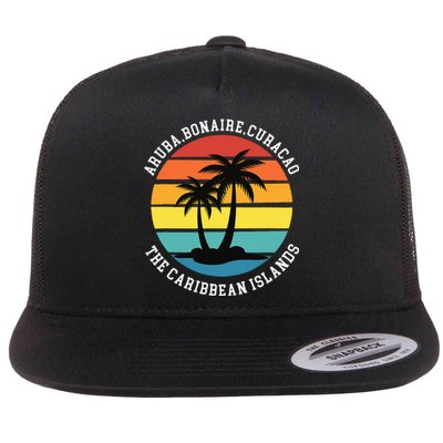 Aruba Bonaire Curacao The Caribbean Islands Vacation Flat Bill Trucker Hat